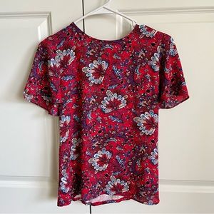 LOFT Short Sleeve Floral Blouse XXSP
